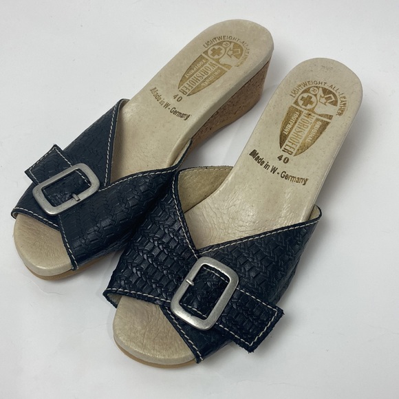 WORISHOFER Shoes Worishofer Sandals Made In Germany Leather Black